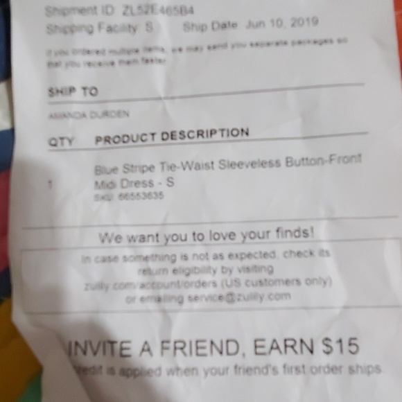 Blue and white stripe midi dress - Picture 3 of 3